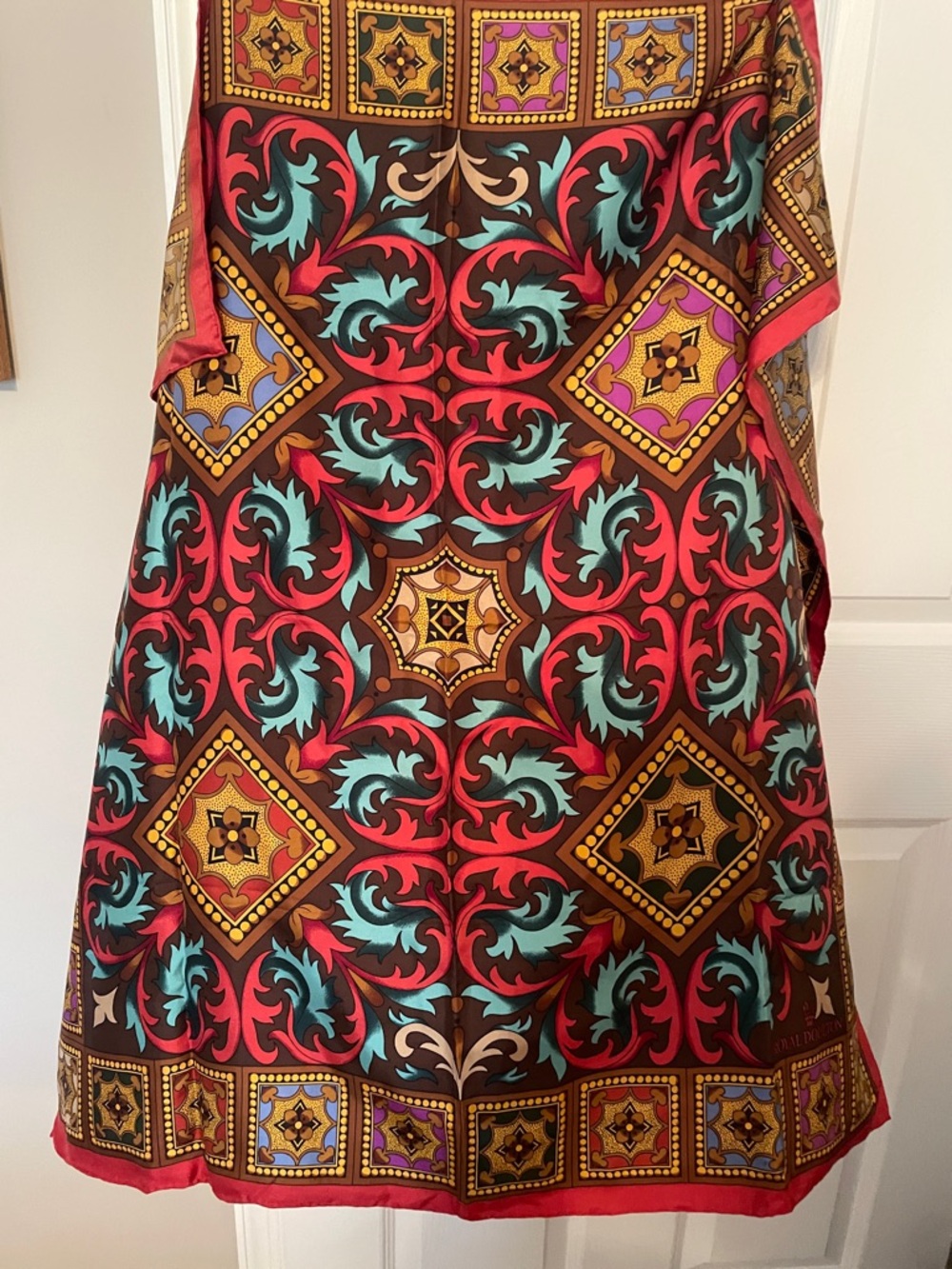 Royal Dalton Vibrant Geometric Medallion Polyester Large Scarf
